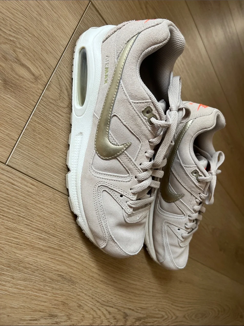 Nike Women's Air Max Command Sneakers in Light Beige with Gold Swoosh - Picture 4 of 10